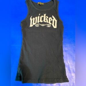 WICKED Y2K Newbreed Girl Black & White Wicked Graphic Stretch Tank Theatre Show